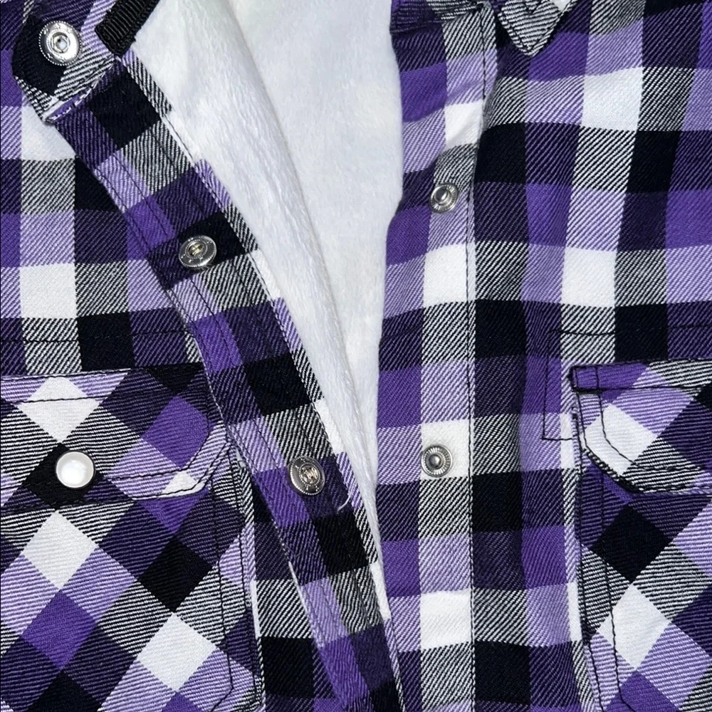 NWT - BC Clothing Casual Purple and Black Button Down Shirt - Picture 3 of 13